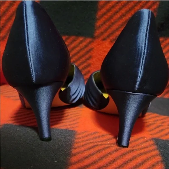 Comfort View Blue Satin D’ Orsay Pumps Size 8.5 Wide - Picture 4 of 7